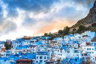 Chefchaouen blue town street in Morocco